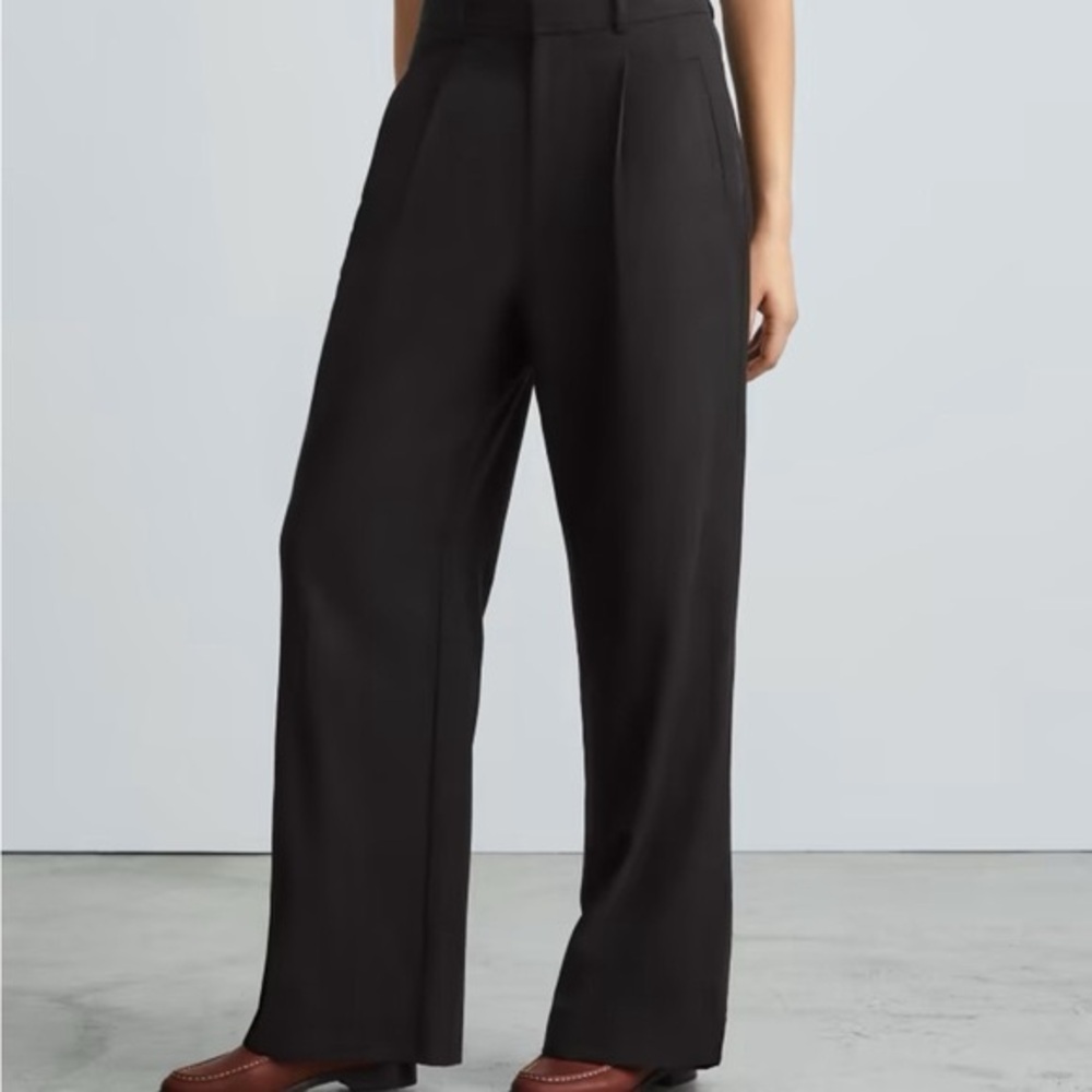 Everlane The Way-High Drape Pant Black 0 Short